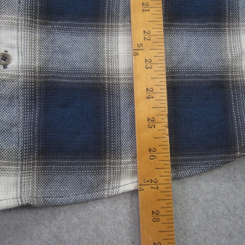 KUHL Shirt‎ Mens Medium Blue Plaid Flannel Button Up Cotton Tencel Blend - Picture 9 of 16